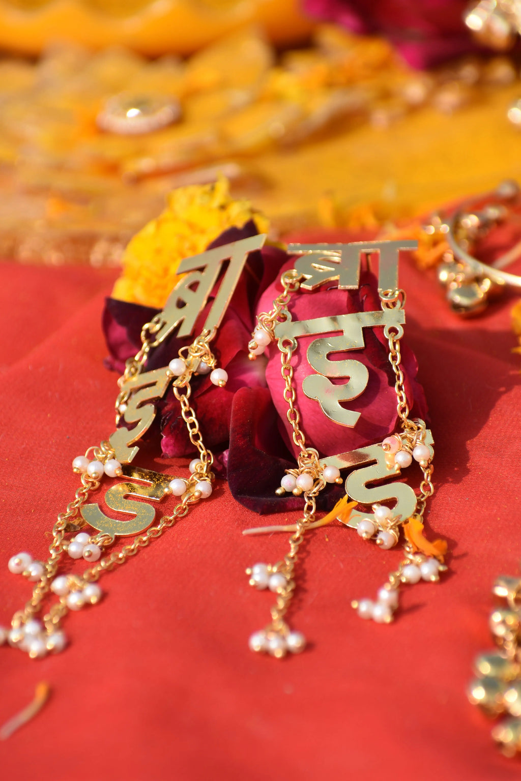 Haldi Bridal Jewellery Combo Set – Bride Earrings, Heart Kaleere, Ghunghroo Bangles, Kanchain & Facelet