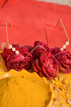 Haldi Bridal Jewellery Combo Set – Bride Earrings, Crescent Hathphool, Ghunghroo Kanchain & Elegant Facelet