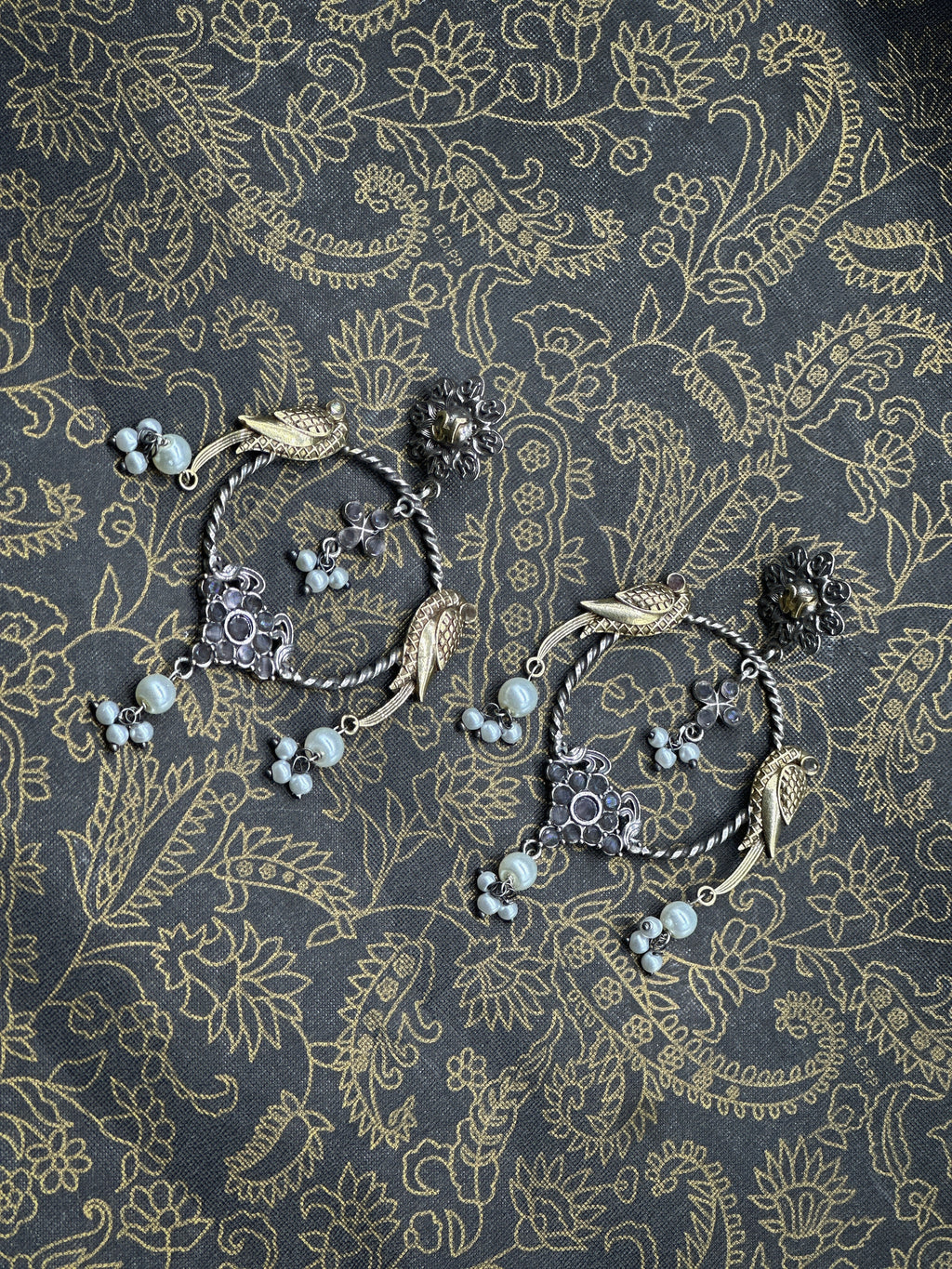 Kaan Phhol German Silver Oxidised Earring
