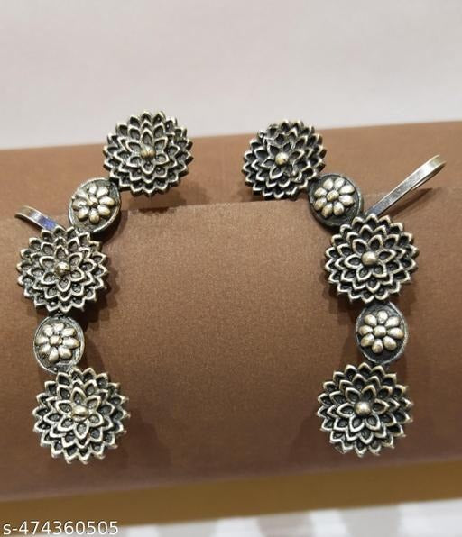 Sukrati German Silver Oxidised Earring