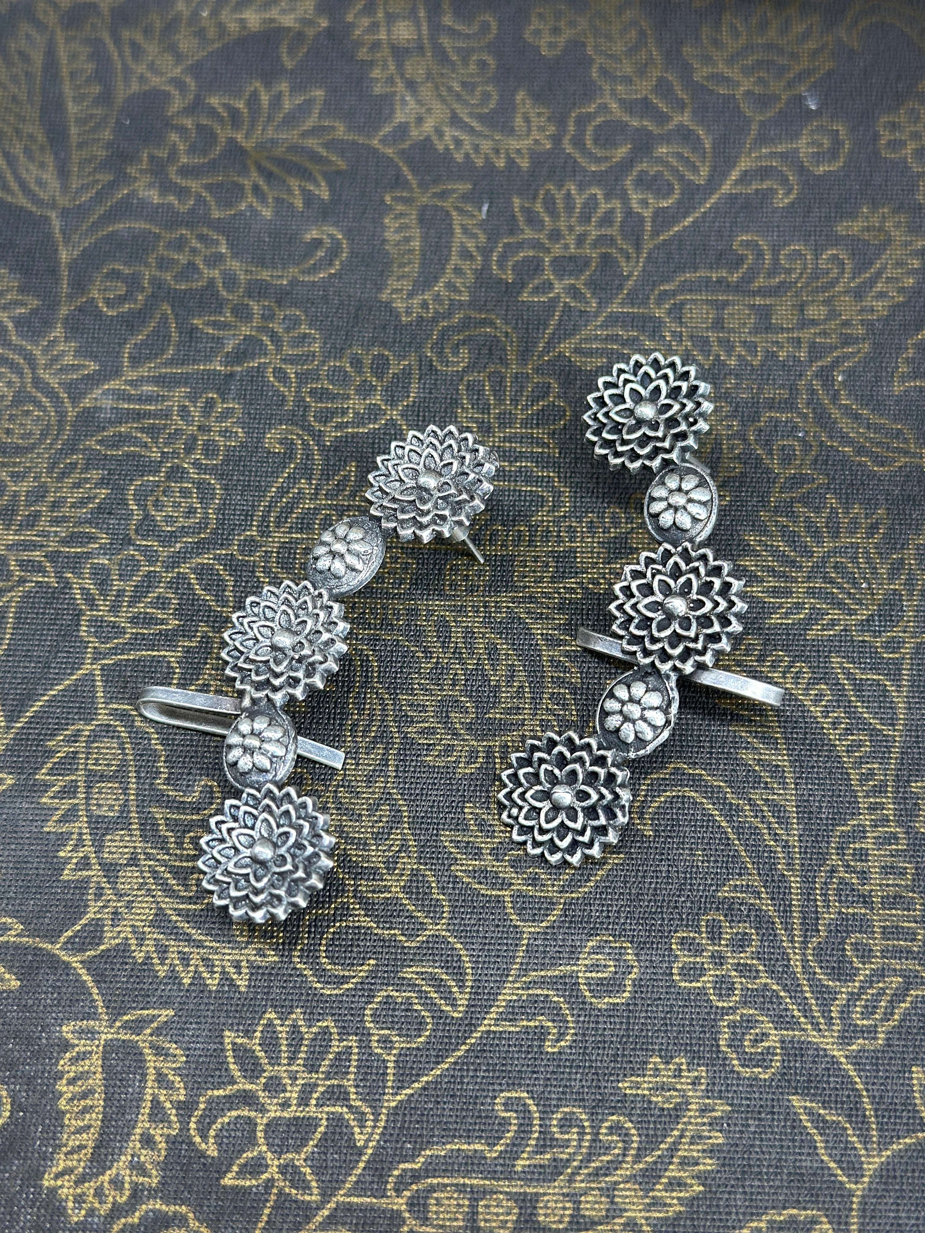 Sukrati German Silver Oxidised Earring