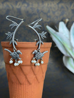 Koyal German Silver Oxidised Earring