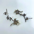 Koyal German Silver Oxidised Earring