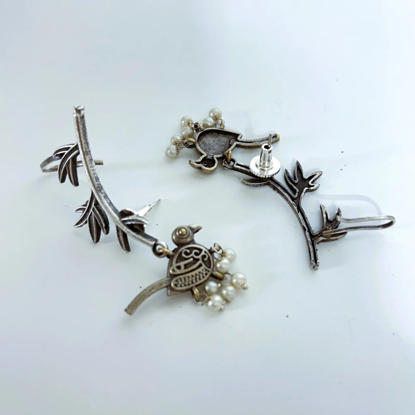 Koyal German Silver Oxidised Earring