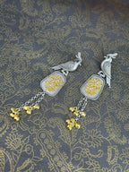 Kuhu German Silver Oxidised Earring