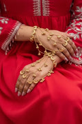 Kashmiri Crescent Hathphool – Multi-Chain Hand Harness With Ghungroo Charms