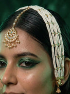 Rajasthani Pearl Kanchain with Moon Jhumki | Traditional Multi-Layer Beaded | Ethnic Bridal Jewelry