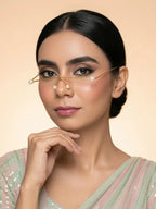 Elegant Pearl Floral Facelet | Gold Minimal Face Jewelry | Statement Face Accessory for Women