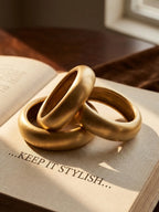 Luxury Gold Finish Resin Bangles Set (Set of 3) – Minimal Statement Stack | Lightweight Elegant Cuffs