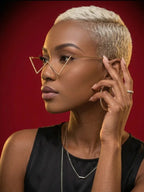 Luxury Gold Zig-Zag Crystal Facelet Glasses | Statement Face Jewelry | Trendy Fashion Face Accessory for Women