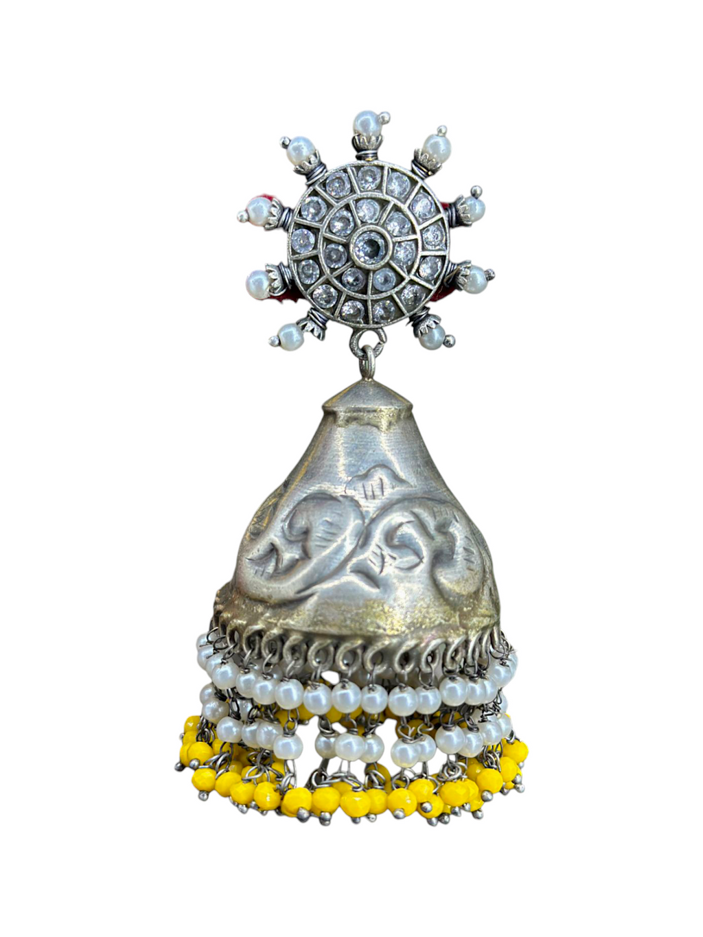 Mohini German Silver Oxidised Earrings