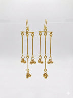 Minimalist Gold-Plated Dangler Earrings for Women | Lightweight Ethnic Ghungroo Drop Earrings