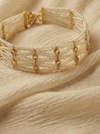 Multi-Strand Pearl Choker Necklace for Women | Elegant Ivory Pearl Choker
