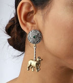 Nandini German Silver Oxidised Earring