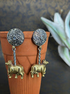 Nandini German Silver Oxidised Earring