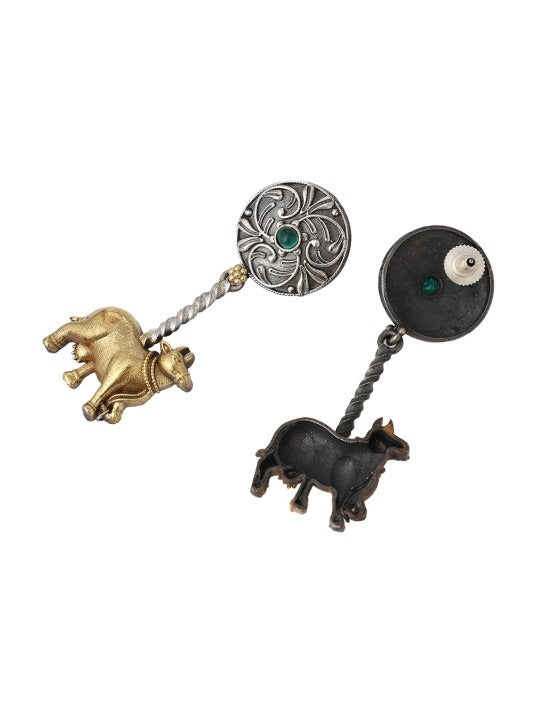 Nandini German Silver Oxidised Earring
