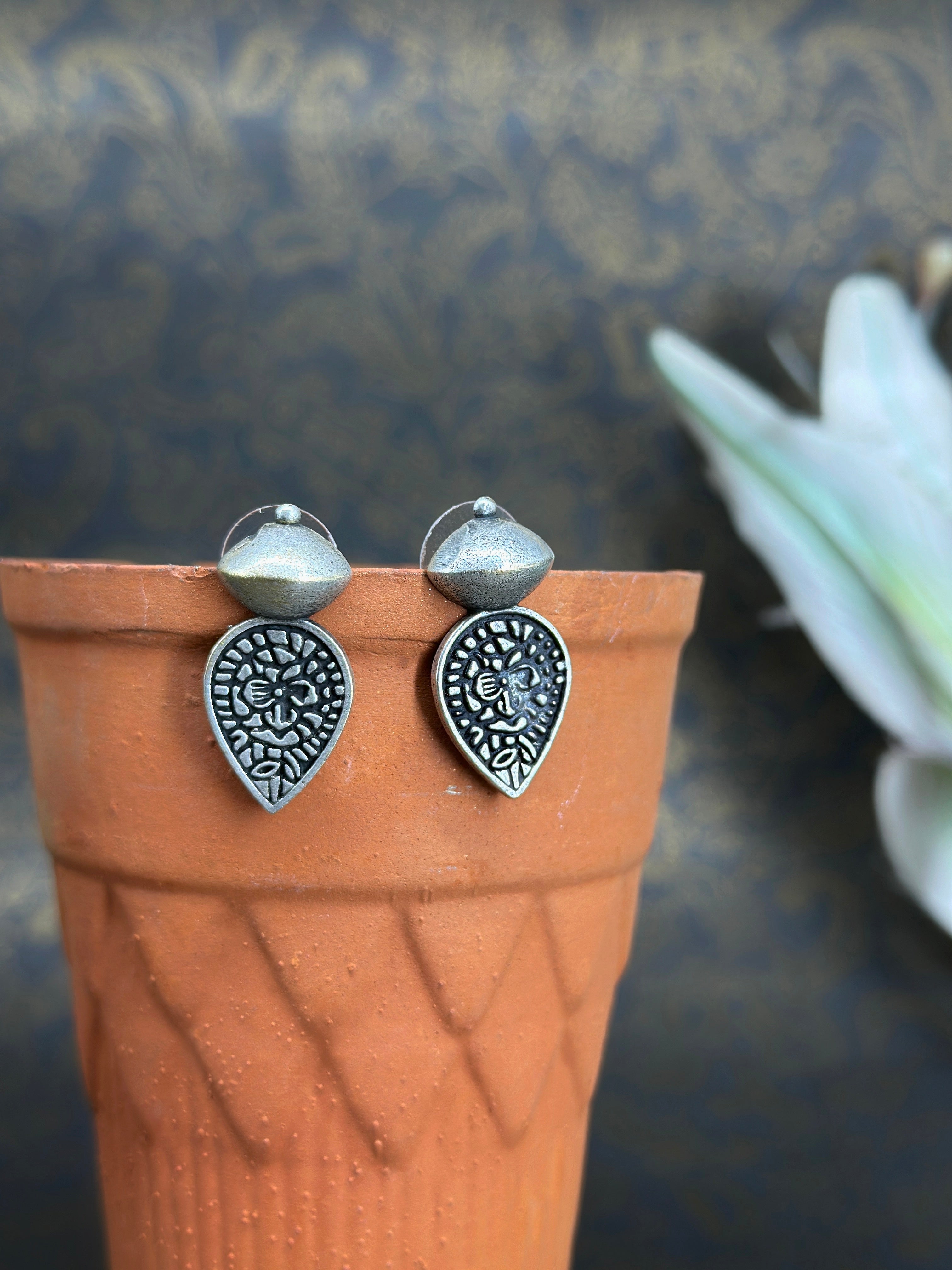 Nutan Oxidised German silver Earring
