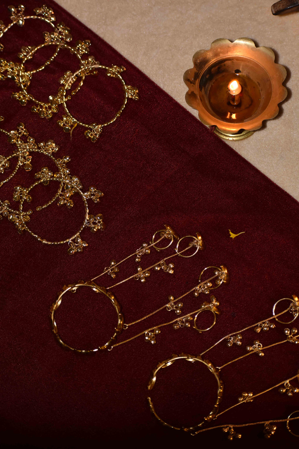 Naad & Noor Ghunghroo Combo – Crescent Hathphool with Ghunghroo Bangles for Brides