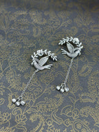 Panchi German Silver Oxidised Earring