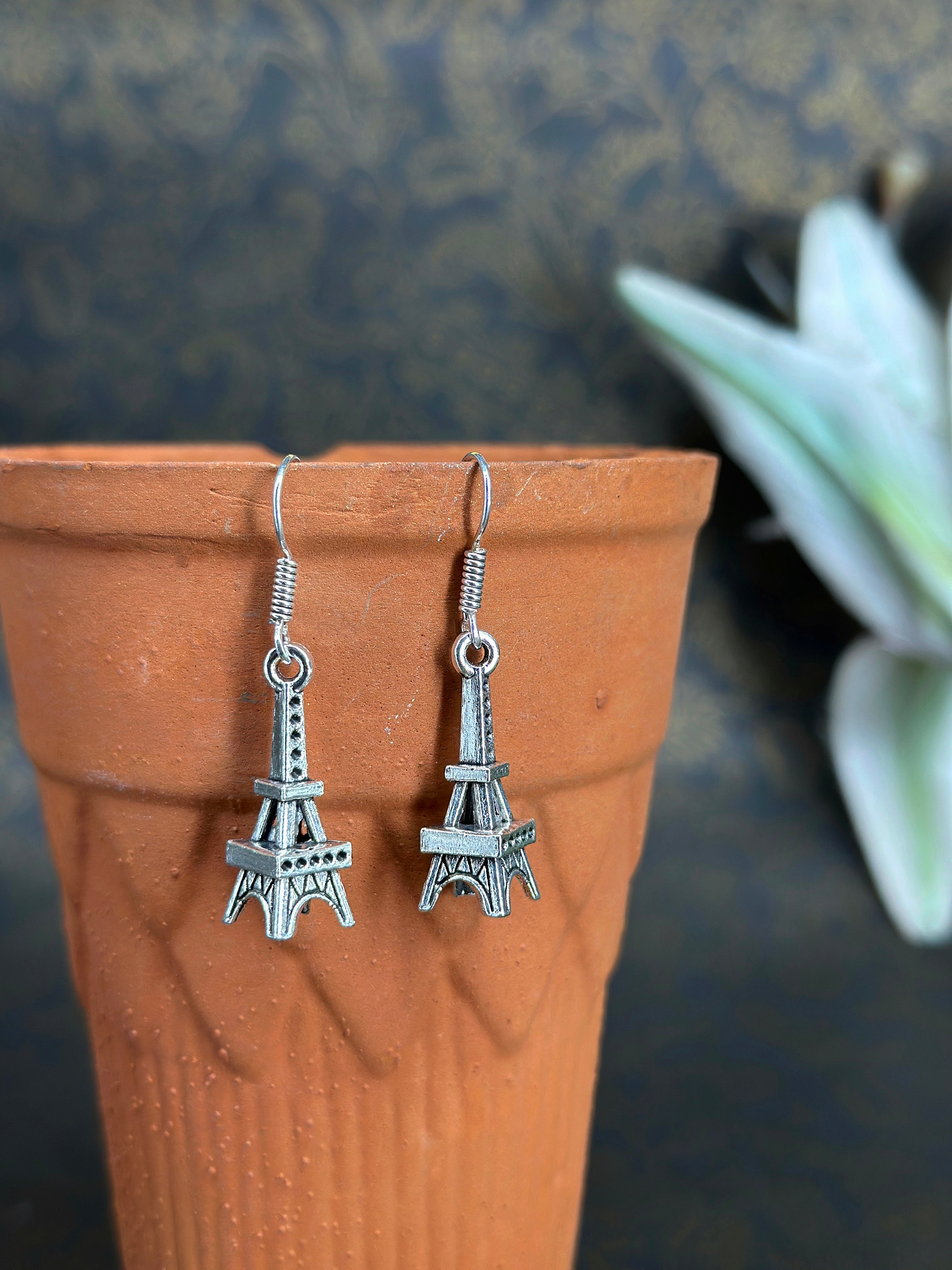 Paris Glam German Silver Oxidised Earring