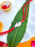 Peacock Feather Pure Silver Rakhi