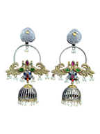 Prem Pakshi German Silver Oxidised Earring