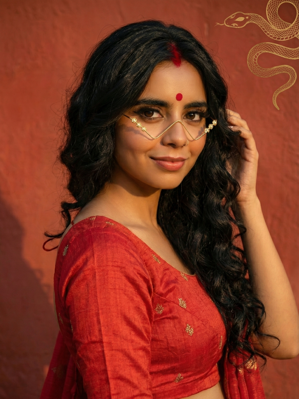 Gold Pearl Facelet for Women | Traditional Indian Face Jewelry