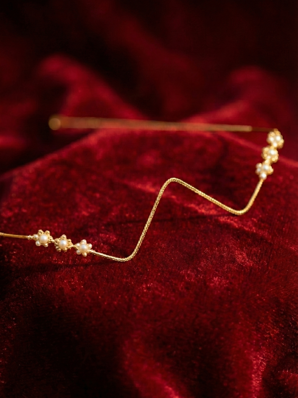 Gold Pearl Facelet for Women | Traditional Indian Face Jewelry