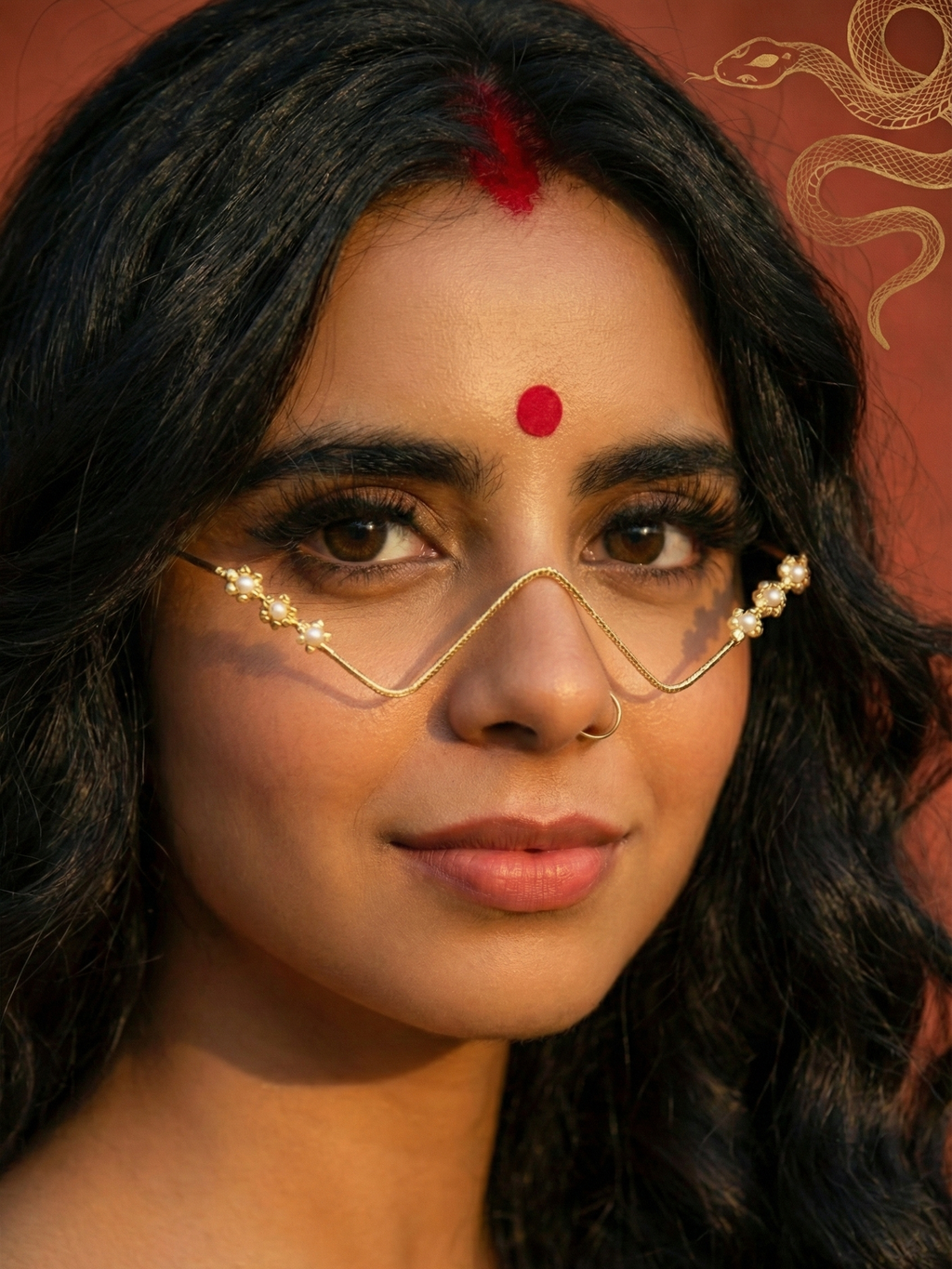 Gold Pearl Facelet for Women | Traditional Indian Face Jewelry