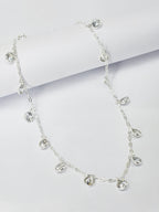 Round Drop 925 Sterling Silver Anklet for Women | Dainty Circle Charm Adjustable Silver Payal