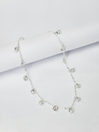 Round Drop 925 Sterling Silver Anklet for Women | Dainty Circle Charm Adjustable Silver Payal
