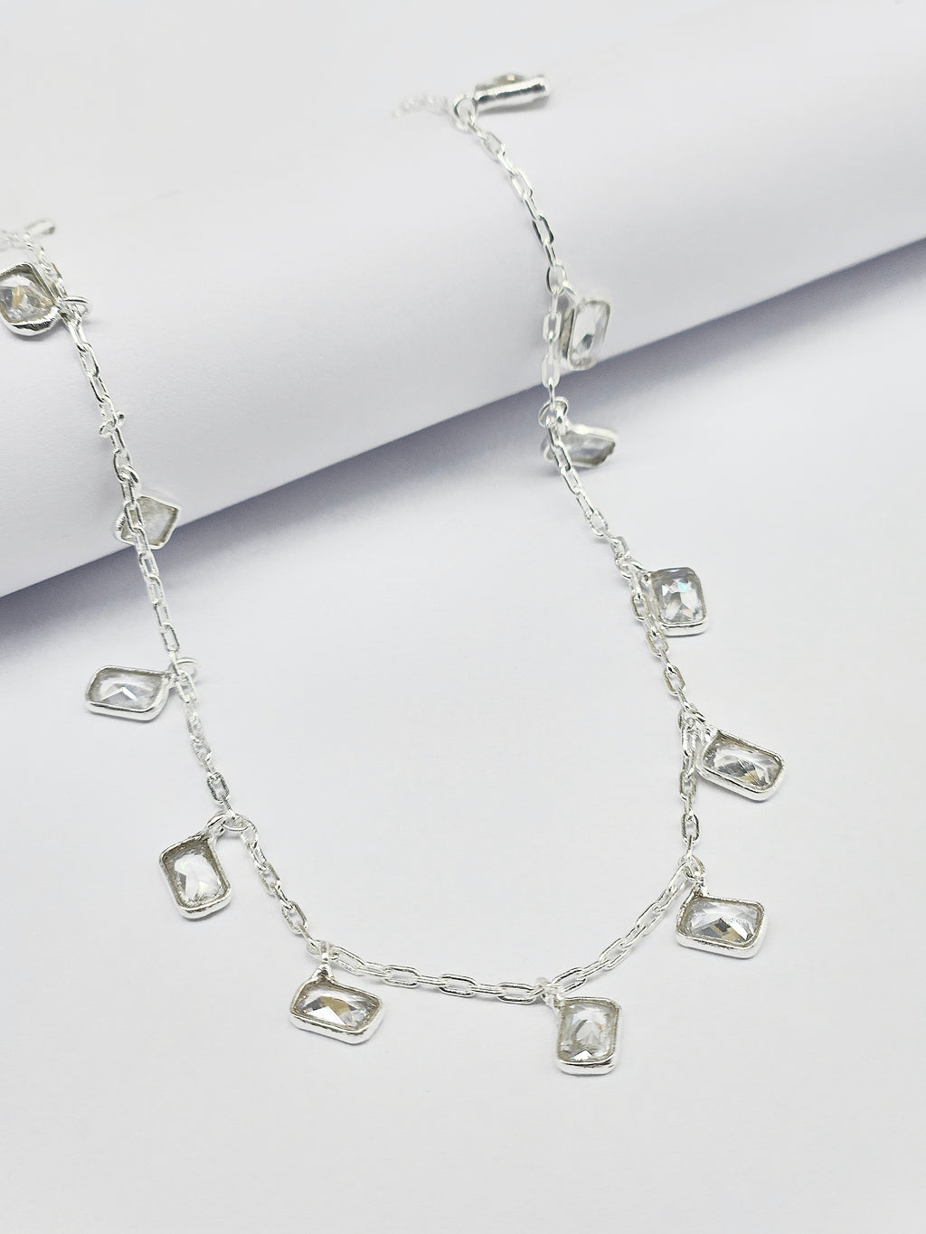 Square Drop 925 Sterling Silver Anklet for Women | Geometric Charm Adjustable Silver Payal