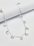 Square Drop 925 Sterling Silver Anklet for Women | Geometric Charm Adjustable Silver Payal