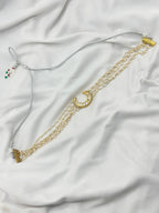 Pearl Cluster Choker with Crescent Pendant