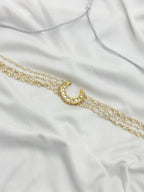 Pearl Cluster Choker with Crescent Pendant