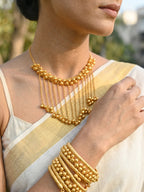 Under ₹999 Gold Ghungroo Gift Set | Spiral Bracelet & Statement Necklace | Affordable Festive Jewelry Combo