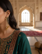 Traditional Gold Ghungroo Ear Cuff | Pearl Chain Ear Wrap for Women