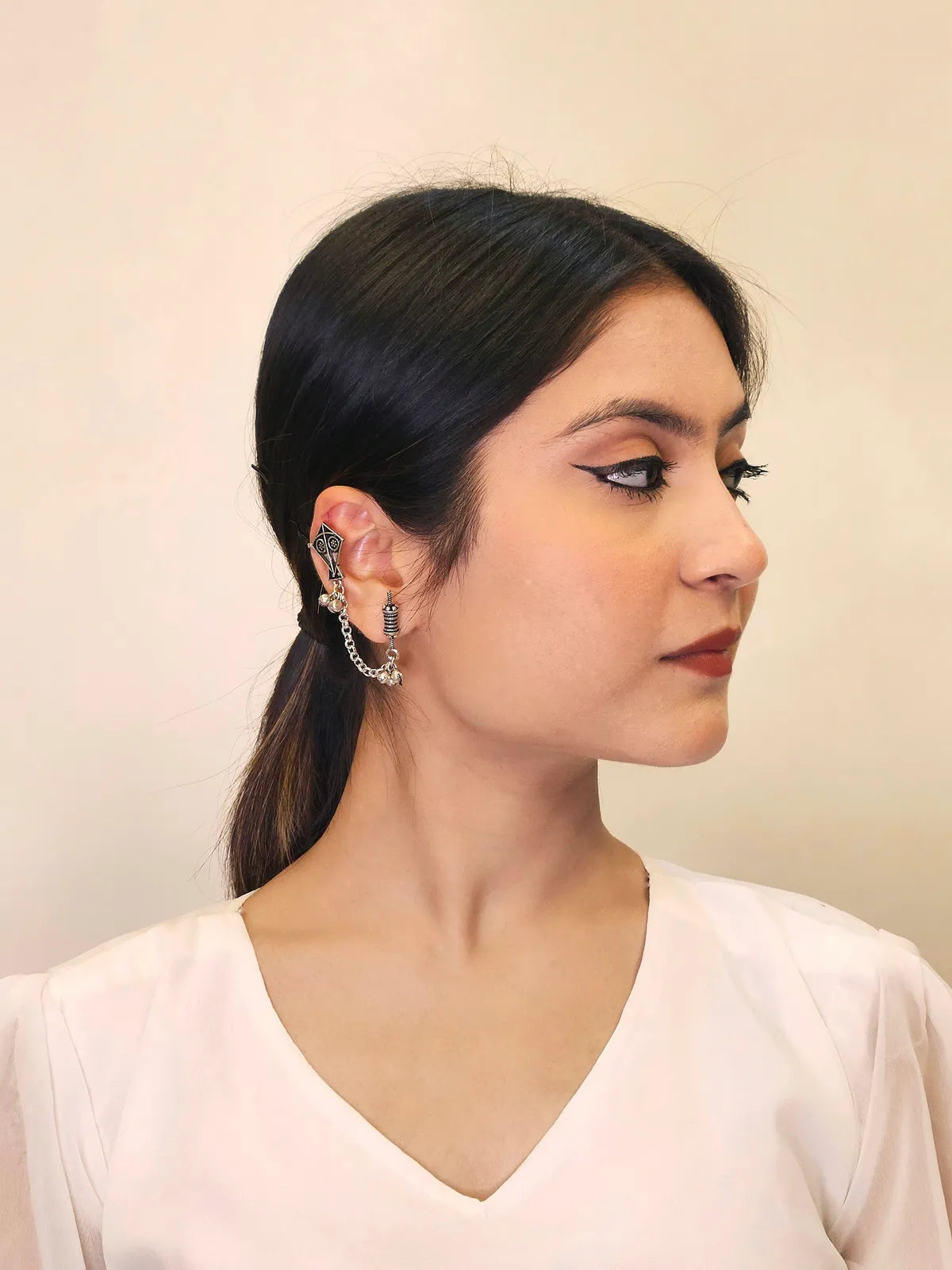 Patang german silver Earring