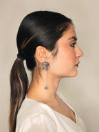 Panchi German Silver Oxidised Earring