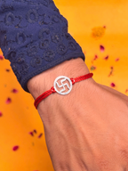 Swastik Pure Silver Rakhi
