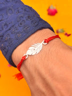 Peacock Feather Pure Silver Rakhi