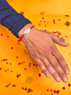 Peacock Feather Pure Silver Rakhi