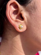 Elegant Gold-Plated Pearl Floral Necklace & Earring Set | Handmade Traditional Jewelry for Women