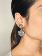 Arya German Silver Oxidised Earring