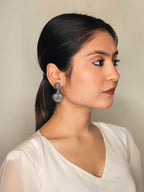 Arya German Silver Oxidised Earring