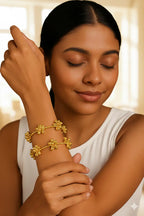 Adjustable Kashmiri Gold Bangles for Women – Handcrafted Beaded Traditional Jewelry