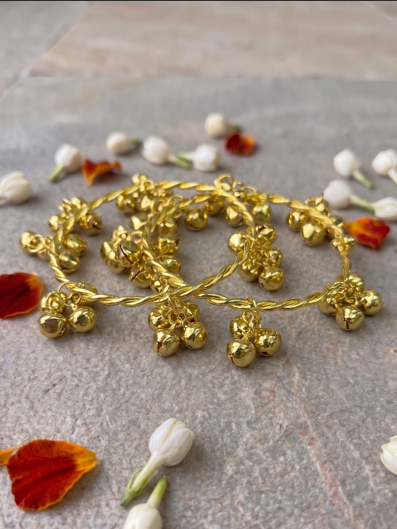 Adjustable Kashmiri Gold Bangles for Women – Handcrafted Beaded Traditional Jewelry