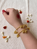 Adjustable Kashmiri Gold Bangles for Women – Handcrafted Beaded Traditional Jewelry